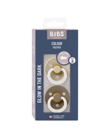 BIBS Colour Night - 2 stuks,  Maat 3 (18+ maanden), Rond - Latex,
