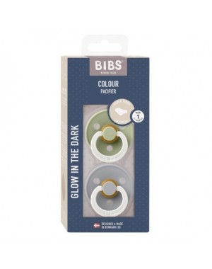BIBS Colour Night Glow 2 stuks,  Maat 1 (0-6m), Orthodontisch - Latex