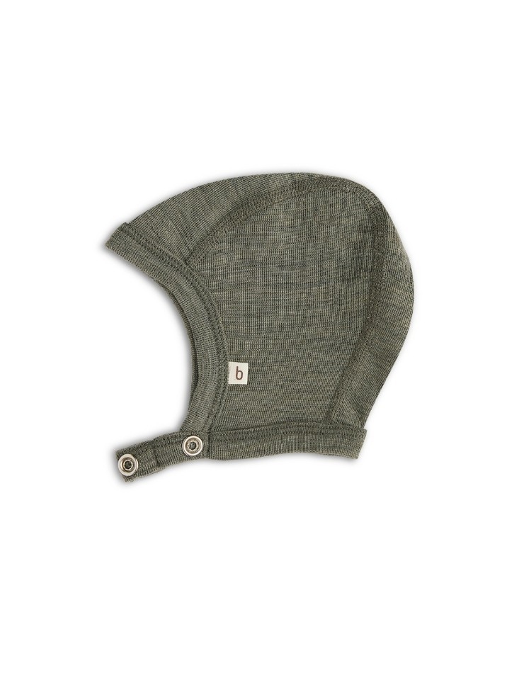 Babyhelm met drukknopen van 100% biologische merinowol, Dikke kwaliteit - 2 lagen stof, OEKO-TEX® Babyhelm met drukknopen van 100% biologische merinowol, Dikke kwaliteit - 2 lagen stof, OEKO-TEX®