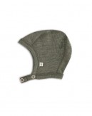 Babyhelm met drukknopen van 100% biologische merinowol, Dikke kwaliteit - 2 lagen stof, OEKO-TEX®