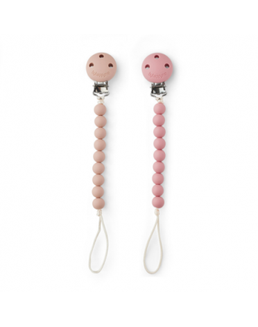 Byhappyme, Speenketting met clip, Siliconen kralen, 2 Stucks