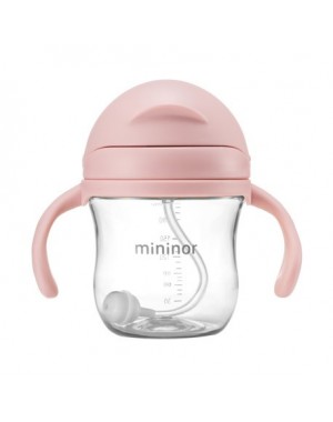 MININOR,  Kopp med sugerør - lekkasje fri, 220 ml, Rosa