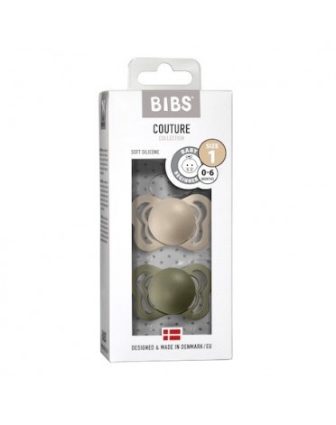 BIBS Couture - 2-pak,  Str. 1 (0-6 mdr.), Anatomisk – Silikone