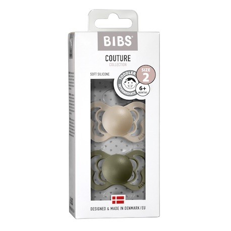 BIBS Couture - 2-pak,  Str. 2 (6+ mdr.), Anatomisk - Silikone,