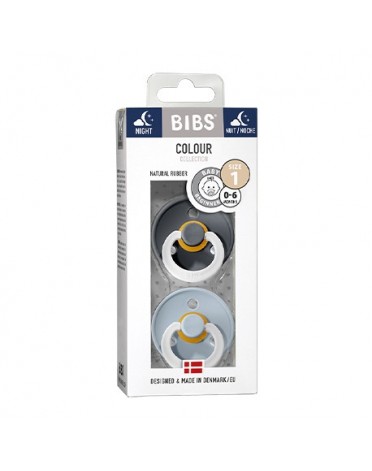 BIBS Colour - 2-pakning,  Str. 1 (0-6 md.), Rund - Lateks,