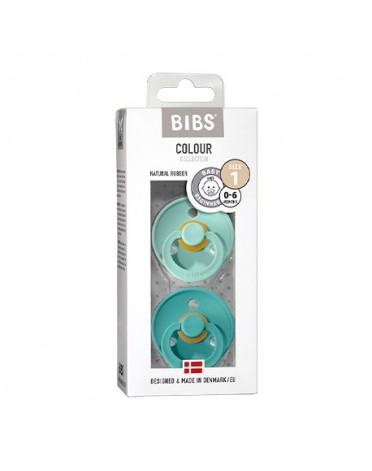 BIBS Colour - 2-pakning,  Str. 1 (0-6 md.), Rund - Lateks,