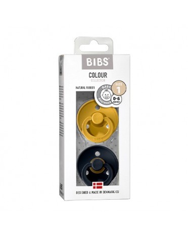 BIBS Colour - 2-pakning,  Str. 1 (0-6 md.), Rund - Lateks,