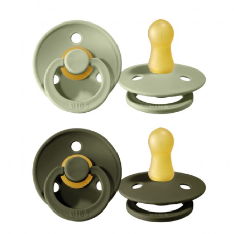 BIBS Colour - 2-pakning,  Str. 1 (0-6 md.), Rund - Lateks,
