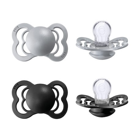 BIBS Supreme - 2-pakning,  Str. 1 (0-6 mdr.),  Symmetrisk - Silikon