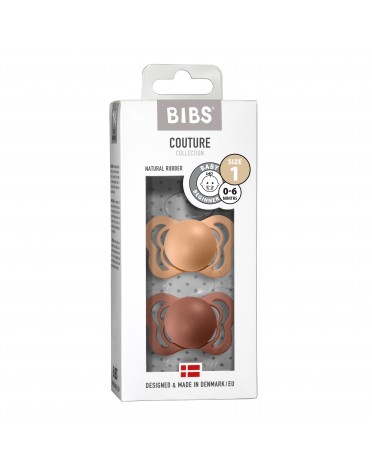 BIBS Couture - 2-pak,  Str. 1 (0-6 mdr.), Anatomisk - Latex,