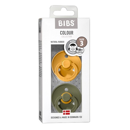 BIBS Colour - 2-pakning,  Str. 3 (18+ md.), Rund - Lateks,