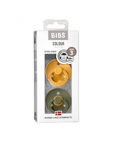 BIBS Colour - 2-pakning,  Str. 3 (18+ md.), Rund - Lateks,