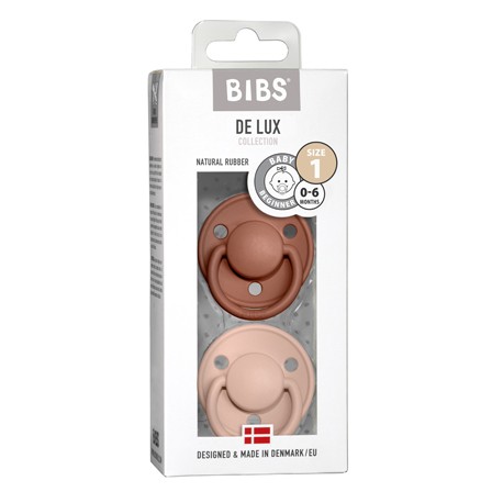 BIBS De Lux - 2-pakning,  Str. 1 (0-6 md.), Rund - Lateks,