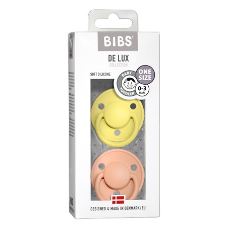 BIBS De Lux - 2-pakning,  One size (0-36 mdr.), Rund - Silicone,