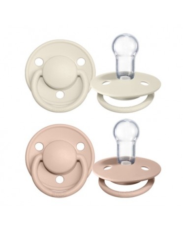 BIBS De Lux - 2-pakning,  One size (0-36 mdr.), Rund - Silicone,