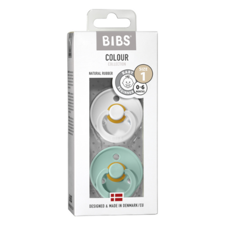 BIBS Colour - 2-pakning,  Str. 1 (0-6 md.), Rund - Lateks,