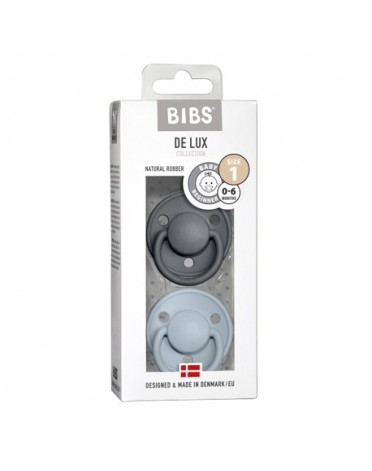 BIBS De Lux Night - 2-pakning,  Str. 1 (0-6 md.), Rund - Lateks,