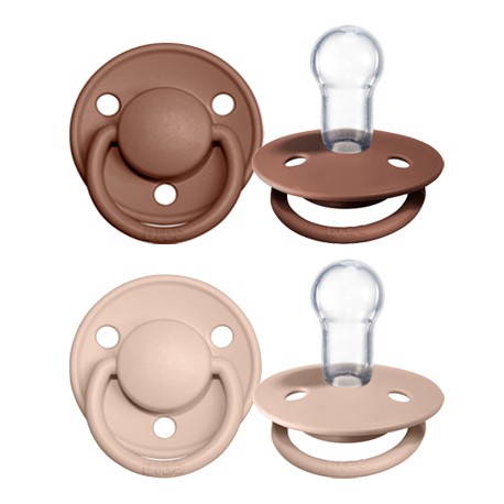 BIBS De Lux Night - 2-pakning,  One size (0-36 mdr.), Rund - Silicone,