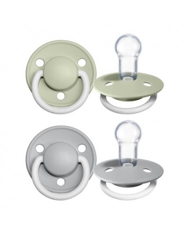 BIBS De Lux Night - 2-pakning,  One size (0-36 mdr.), Rund - Silicone,