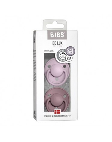 BIBS De Lux Night - 2-pakning,  One size (0-36 mdr.), Rund - Silicone,