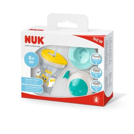 NUK  Lær-å-drikke - kopp, Gul ,  6m+
