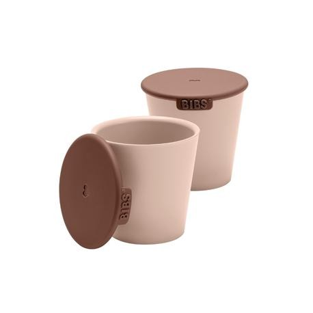 BIBS,  Drikkekopp og snackskopp, Sett med 2 kopper og 2 lokk