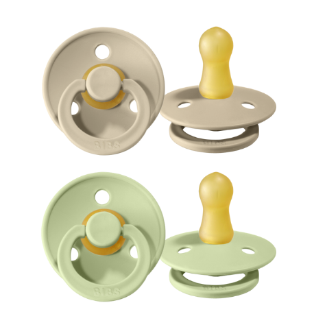 BIBS Colour - 2-pakning,  Str. 1 (0-6 md.), Rund - Lateks,