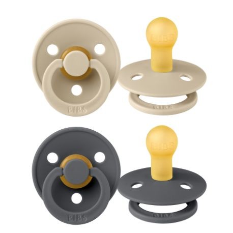 BIBS Colour - 2-pakning,  Str. 1 (0-6 md.), Rund - Lateks,