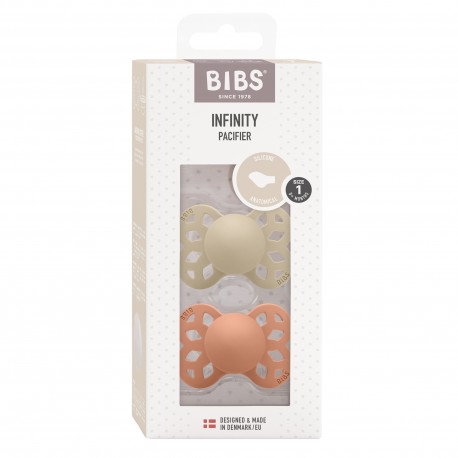 BIBS Infinity 2-pk, Str. 1 (0-6 mnd.), Anatomisk - Silikon