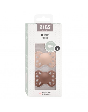 BIBS Infinity 2-pk,  Str. 1 (0-6 mnd.), Symmetrisk - Silikon