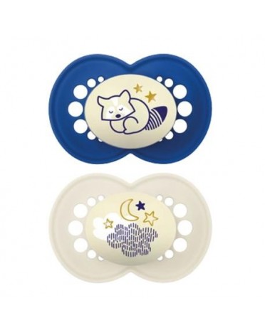 MAM Original Night 2-pack, Str. 2 (6-16 mdr.), Symmetrisk - Silikon