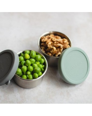 Aya&Ida, Snack Containers 100 ml, Dark Grey / Mint Green