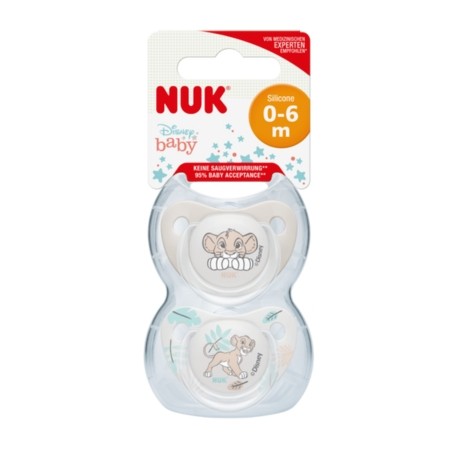 NUK Smokk, Disney,  Str. 2 (6-18 md.), Anatomisk, Silikon 2-pk