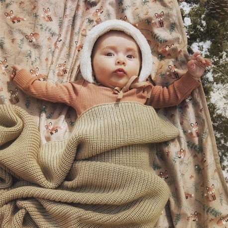 Elodie, Strikket teppe, Pure Khaki