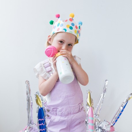 Nüby, Glitter drikkeflaske med sugerør, 3 år, Pink