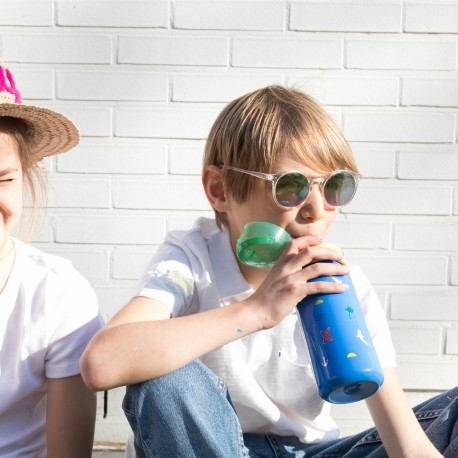 Nüby, Glitter drikkeflaske med sugerør, 3 år, Blue