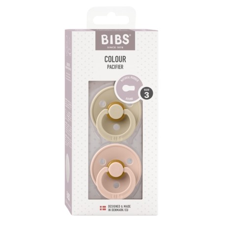 BIBS Colour - 2-pakning,  Str. 3 (18+ md.), Rund - Lateks,