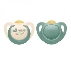 NUK For Nature,  Str. 2 (6-18 mnd.), Anatomisk - Lateks, 2-pk