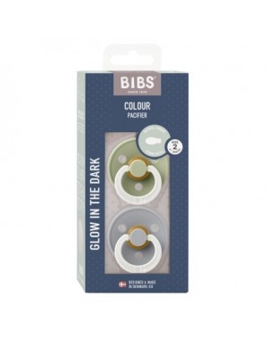 BIBS Colour Night Glow 2-pakning, Str. 2 (6+ mdr.), Symmetrisk - Lateks