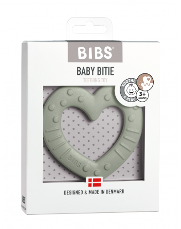 Bibs Baby Bitie, Bitring, Heart, Sage