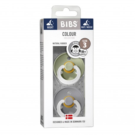 BIBS Colour - 2 pack,  Storlek 3 (18+ mån.), Rund - Latex,