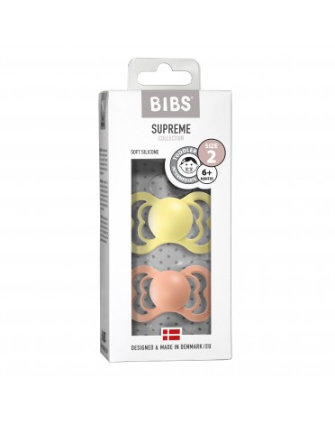 BIBS Supreme - 2 pack,  Storlek 2 (6+ m), Symmetrisk - Silikon