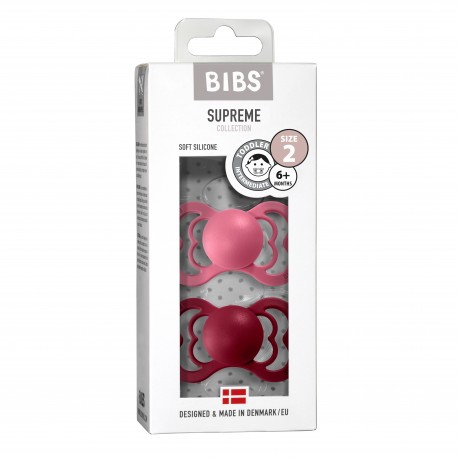 BIBS Supreme - 2 pack,  Storlek 2 (6+ m), Symmetrisk - Silikon