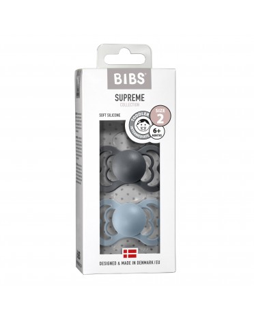 BIBS Supreme - 2 pack,  Storlek 2 (6+ m), Symmetrisk - Silikon