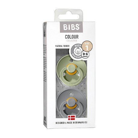 BIBS Colour - 2 pack,  Storlek 1 (0-6 mån.), Rund - Latex,