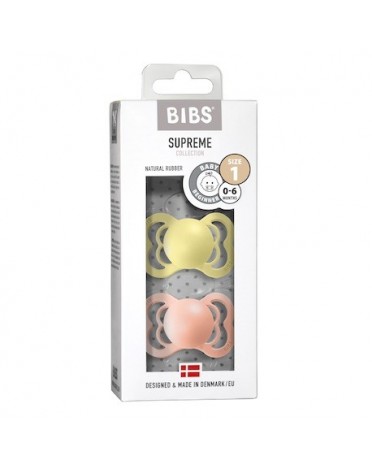 BIBS Supreme - 2 pack,  Storlek 1 (0-6m), Symmetrisk - Latex,