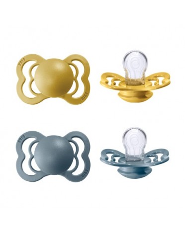 BIBS Supreme - 2 pack,  Storlek 1 (0-6m), Symmetrisk - Silikon