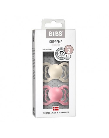 BIBS Supreme - 2 pack,  Storlek 2 (6+ m), Symmetrisk - Silikon