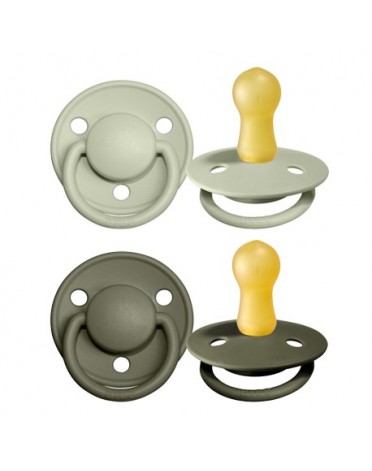 BIBS De Lux - 2 pack,  Storlek 2 (6+ mån.), Rund - Latex,