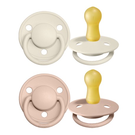 BIBS De Lux - 2 pack,  Storlek 2 (6+ mån.), Rund - Latex,